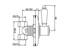 Huber Victorian inbouw stopkraan Chroom VT00031321