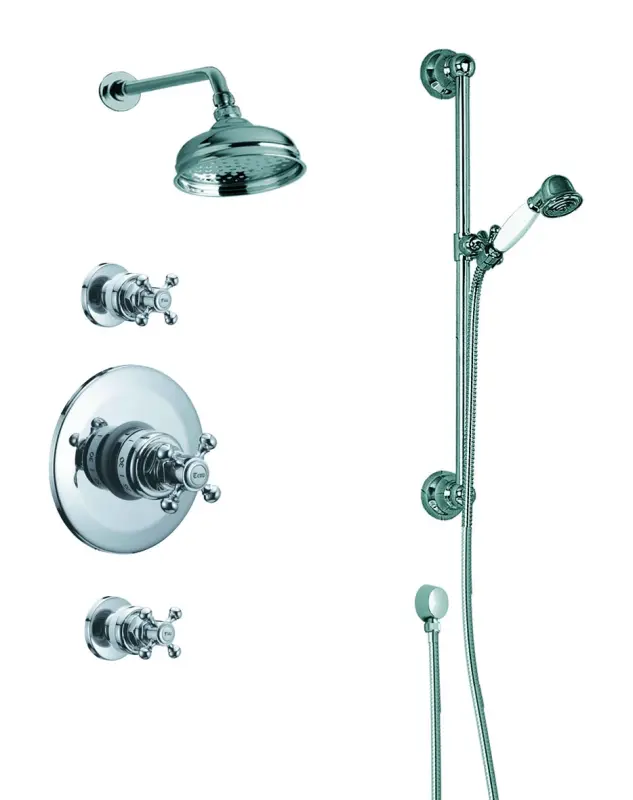 Nostalgische Inbouw Thermostaat Doucheset Chroom