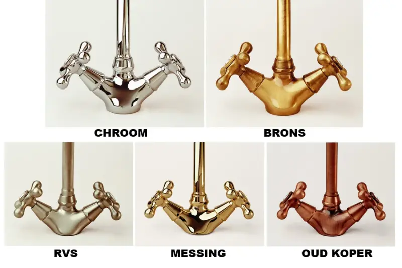 Nostalgische keukenkraan RVS V1979RVSST