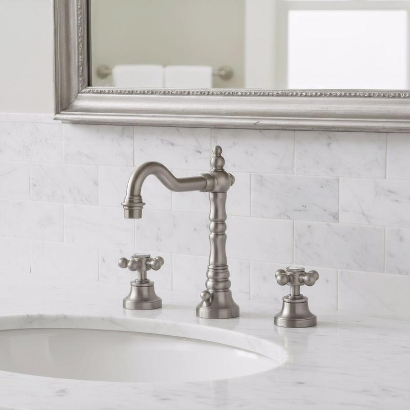 Wastafelkraan 3-gats nostalgisch RVS-look V2060RVS