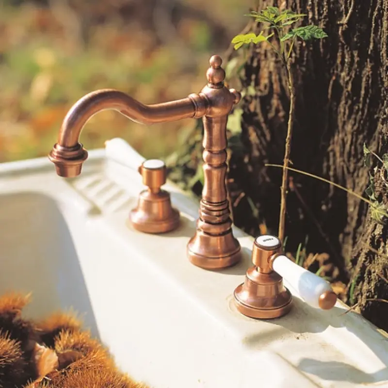 Wastafelkraan 3-gats Nostalgisch RVS V2160RVS