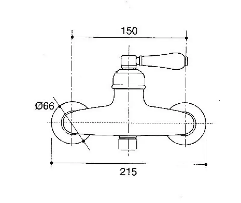 Douchemengkraan Nostalgisch RVS met witte Hendel V9080RVSPO