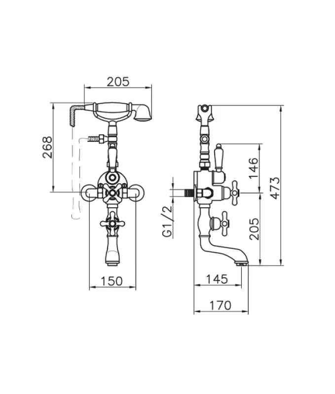 Huber Croisette Badmengkraan met thermostaat Brons 198.CS01H.BA
