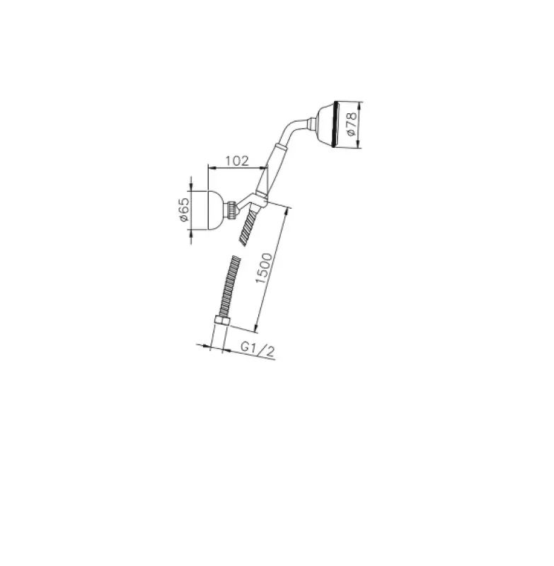 Huber Victorian handdouche met ophanghaak Brons 63.03H.BA