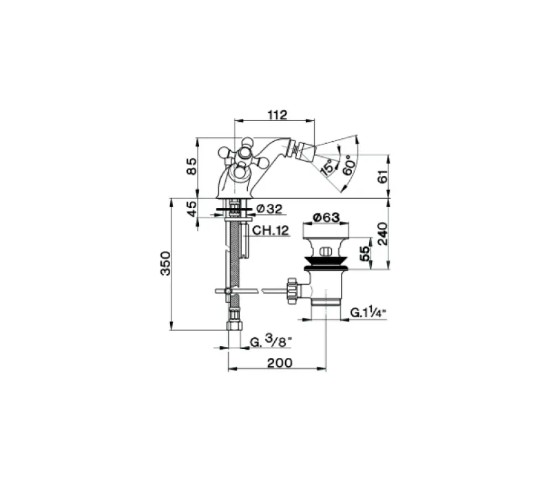 Cisal Arcana Ceramic Bidetmengkraan rvs AC0005502A