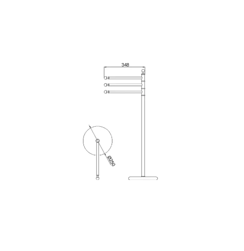 Huber Croisette Klassiek Handdoekhouder staand model Chroom 4042.01H.CR