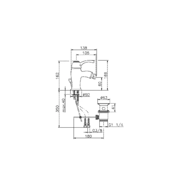 Huber Victorian Bidetmengkraan Chroom VM00055021