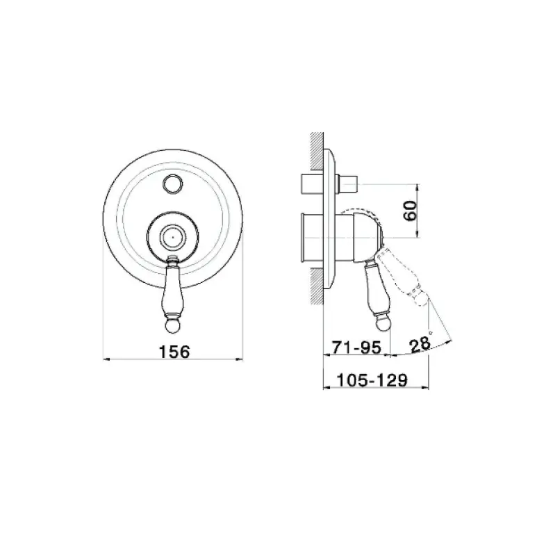 Huber Croisette Inbouw Bad/douchemengkraan Brons CM00210027