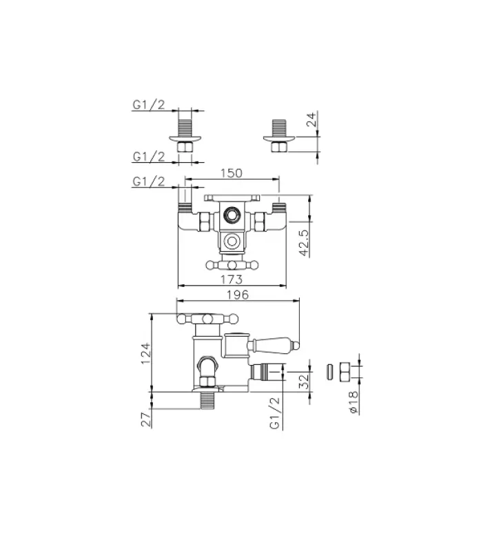 Huber Victorian Douchethermostaat Chroom 150.VT01H.CR