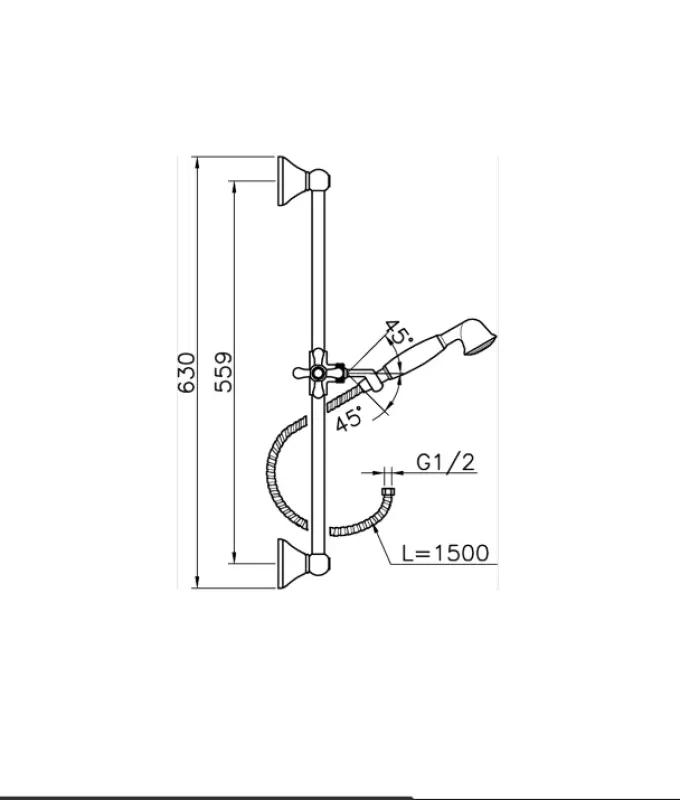 Huber Croisette Glijstangcombinatie Goud 62.07H.AG