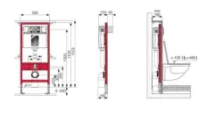 TECE inbouwelement inbouwreservoir 1120 mm frontbediening+ voorwandbevestiging