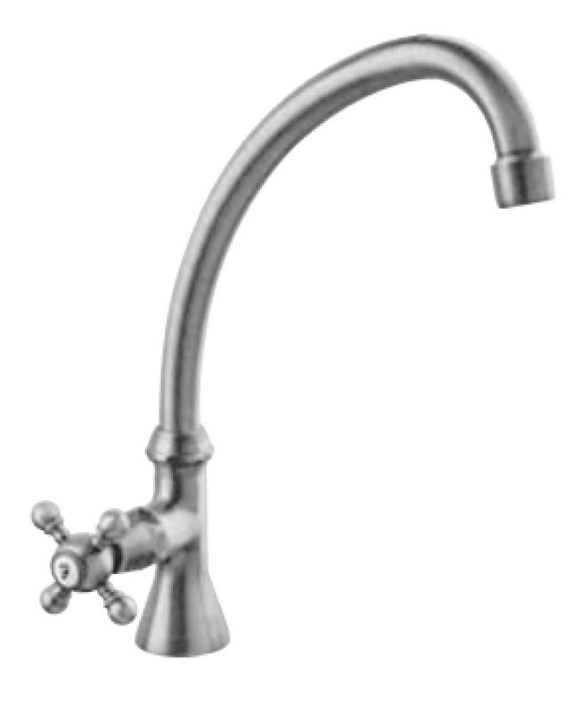 PB klassieke fonteinkraan met sterknop koud water met hoge uitloop RVS 1208855672