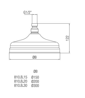 PB klassieke Hoofddouche 30cm RVS 1208898862