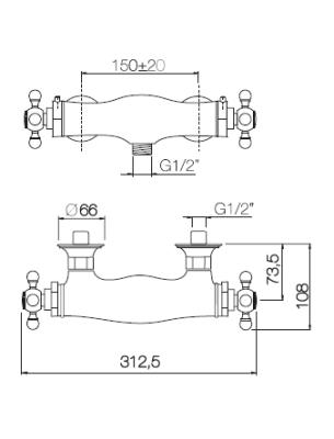 PB klassieke Douche thermostaat RVS 1208898992