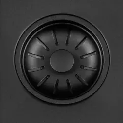 Lorreine 50BQ-FU zwarte Quartz spoelbak 50x40cm onderbouw vlakbouw zwart met zwarte korfplug 1208954002