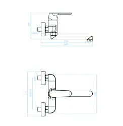 Aquadesign Tours muurkraan mat wit