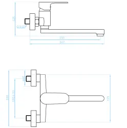 Aquadesign Lyon eenhendel keuken muurkraan chroom