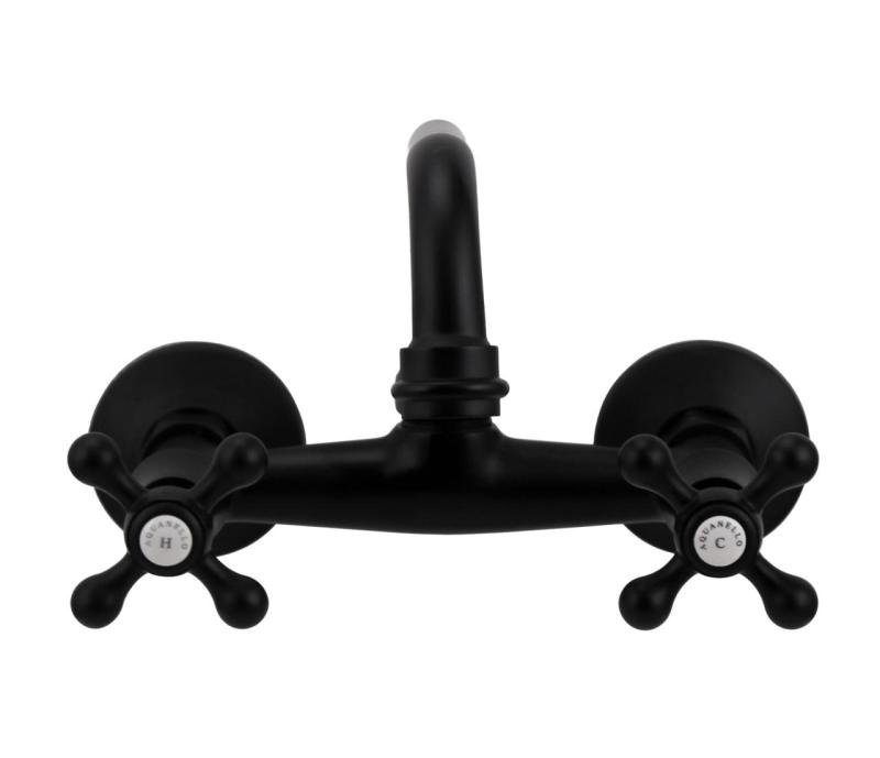 Aquanello Heritage Ascot Klassieke Keuken Muurkraan Boven Uitloop Zwart BL-4110-HA