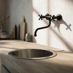 Aquanello Heritage Ascot Klassieke Keuken Muurkraan Zwart BL-4111-HA