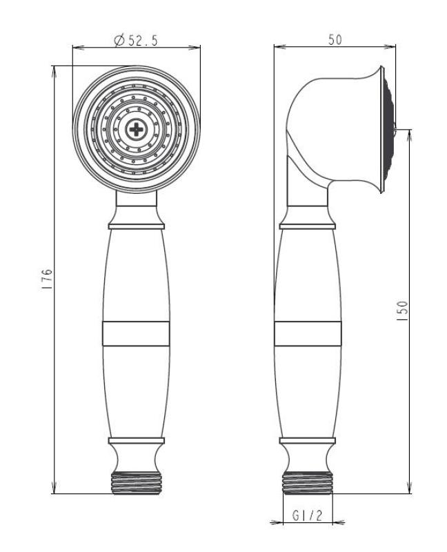 Aquanello Heritage Collection Klassieke Handdouche Chroom CR-9001-HC