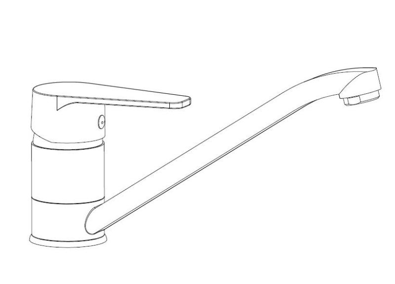 Aquanello Casa Lage Eenhendel Keukenkraan Zwart BL-1203-CS