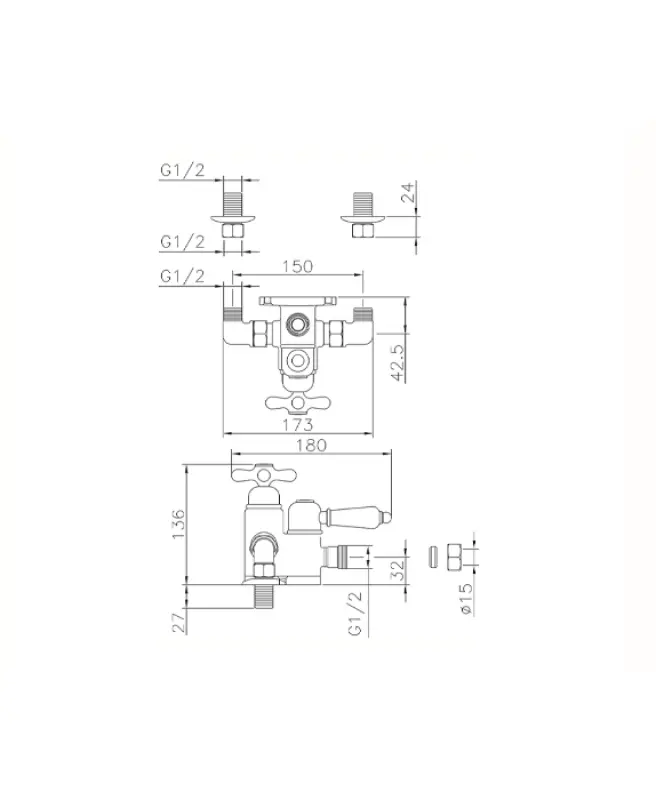 Huber Croisette Douchemengkraan Chroom 150.CS01H.CR